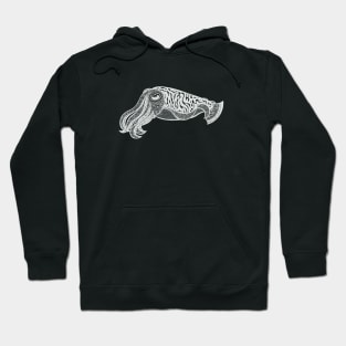 Cuttlefish - hand drawn detailed marine animal design Hoodie